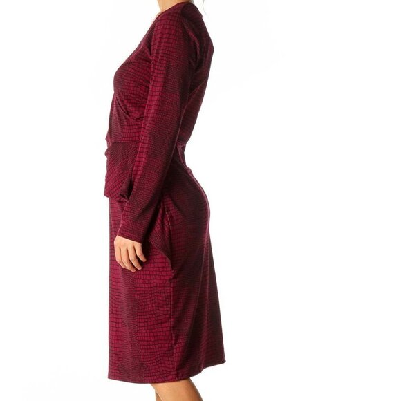 Leota Red Animal Print Retro Sheath Dress - Picture 2 of 3